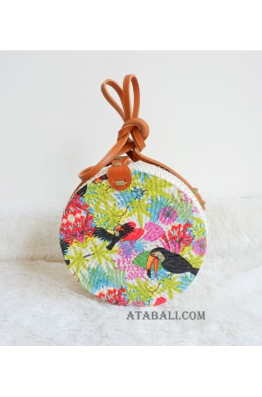 women rattan circle sling bags new decoration